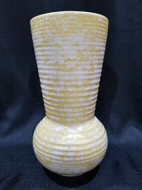 Vintage Vase Yellow & White Ball and Funnel Style